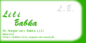lili babka business card